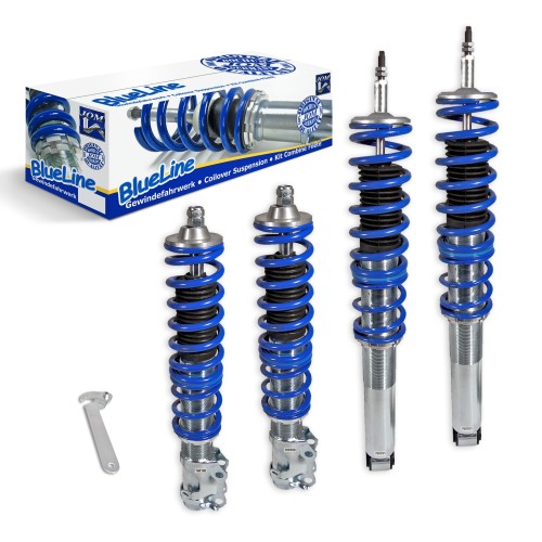 Kit Suspension Combiné Fileté Blueline approprié pour VW Golf 3/ Vento 10.91-9.97 (1HXO), Golf 3 Cabrio (1EXO), sauf version Syncro, 4x4 et Break