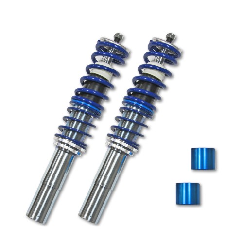 Suspension combiné fileté BlueLine Réglables - Amortisseurs filetés - Tuning Kit Complet - Qualité Allemande approprié pour Compatible av. E39 Touring 520i/ 523i/ 525i/ 528i/ 530i/ 520D/ 525D/ TD/ TDS/ 530D, (Que pour VA), HA Sans Réglage de niveau , 97-0