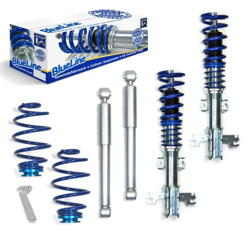 Suspension combiné fileté BlueLine Réglables - Amortisseurs filetés - Tuning Kit Complet - Qualité Allemande approprié pour Compatible av. Vectra C Limo 1.6/1.8 /1.9 CDTI/2.016V/2.2 /2.2D/2.2 DTI16V/2.8V6T/3.0CDTI/3.2, 02-08, Tuning Kit Complet - Qualité 