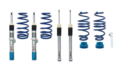 Suspension combiné fileté BlueLine Réglables - Amortisseurs filetés - Tuning Kit Complet - Qualité Allemande approprié pour Seat Leon/ ST (5F) 1.6 TDI/ 1.8 TFSI/ 2.0 TDI, 2012-, (Achslast VA 1080 kg) Que pour poutre de torsion arrière, 2012-, Tuning Kit C