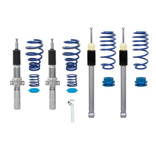 Kit Suspension Combiné Fileté Blueline Réglable en Hauteur - Amortisseurs et Ressorts Avant et Arrière approprié pour VW Polo 6 (2G/AW) 1.0/ 1.0 TGI/ 1.0 TSI/ 1.5 TSI/ 1.6 TDI, 2.0 TSI GTI, 2017+