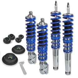 BlueLine Coilover Kit with Domcap Set suitable for VW Golf 3, Vento year 10.91-9.97 (1HXO) and Golf 3 Cabrio (1EXO), except models with four-wheel drive or Variant models