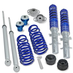 BlueLine Coilover Kit with Domcap Set suitable for VW Golf 4, Golf 4 Bora and Variant (1J) year 1997 - 2006, except vehicles with four-wheel drive