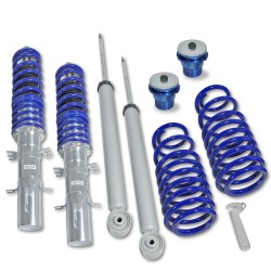 Suspension combiné fileté BlueLine Réglables - Amortisseurs filetés - Tuning Kit Complet - Qualité Allemande approprié pour Compatible av. Golf 4/ Bora + Variant (1J) 97-, Tuning Kit Complet - Qualité Allemande