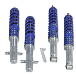 Suspension combiné fileté BlueLine Réglables - Amortisseurs filetés - Tuning Kit Complet - Qualité Allemande approprié pour Compatible av. Polo 6N, Variant -99, Caddy 96-04 Amortisseur AV seulement, Tuning Kit Complet - Qualité Allemande