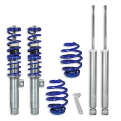 Suspension combiné fileté BlueLine Réglables - Amortisseurs filetés - Tuning Kit Complet - Qualité Allemande approprié pour Compatible av. E46 4+6 Cyl. Incl. Touring 98-05, Tuning Kit Complet - Qualité Allemande  (Besoin de Biellette)