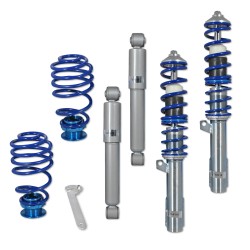 Suspension combiné fileté BlueLine Réglables - Amortisseurs filetés - Tuning Kit Complet - Qualité Allemande approprié pour Compatible av. Astra G Incl. Caravan, Sans OPC/ GSi/ 2.0 Turbo, 98-04, Tuning Kit Complet - Qualité Allemande