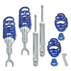 Suspension combiné fileté BlueLine Réglables - Amortisseurs filetés - Tuning Kit Complet - Qualité Allemande approprié pour Compatible av. A6 (4B) Incl. Avant Sans Quattro 04.97-04, Tuning Kit Complet - Qualité Allemande