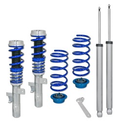 Suspension combiné fileté BlueLine Réglables - Amortisseurs filetés - Tuning Kit Complet - Qualité Allemande approprié pour Ford Focus 2 1.6/Ti/ 1.8/ 2.0/ 1.6TDCi/ 1.8TDCi/ 2.0TDCi/ ST 2.5 NON pour Cabrio/ Turnier, 10.04-2010, Tuning Kit Complet - Qualité