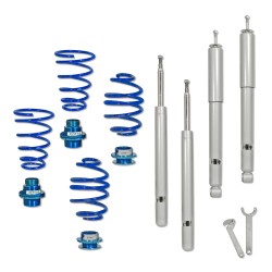 Suspension combiné fileté BlueLine Réglables - Amortisseurs filetés - Tuning Kit Complet - Qualité Allemande approprié pour Compatible av. E30 Touring 316/316i/318i/320i/323i/325i/324D/TD, 88-3.95, Que pour 51 mm jambe de force à ressort, Tuning Kit Compl