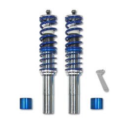 Suspension combiné fileté BlueLine Réglables - Amortisseurs filetés - Tuning Kit Complet - Qualité Allemande approprié pour Compatible av. E39 Touring 520i/ 523i/ 525i/ 528i/ 530i/ 520D/ 525D/ TD/ TDS/ 530D, (Que pour VA), HA Sans Réglage de niveau , 97-0