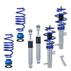 Suspension combiné fileté BlueLine Réglables - Amortisseurs filetés - Tuning Kit Complet - Qualité Allemande approprié pour Ford Fiesta JH/JD 1.25/1.3/1.4/1.6/1.4TDCi/1.6TDCi 11.01-08, ST 2.0 11.04-08,  Tuning Kit Complet - Qualité Allemande