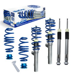 Suspension combiné fileté BlueLine Réglables - Amortisseurs filetés - Tuning Kit Complet - Qualité Allemande approprié pour Compatible av. Golf 7 Limo/ Variant/ Sportsvan (AU/AUV) 1.6 TDI/ 1.8 TSI/ 2.0 TDI/ Gti/ GTD, 2012-, (Achslast VA 1080 kg) Que pour 